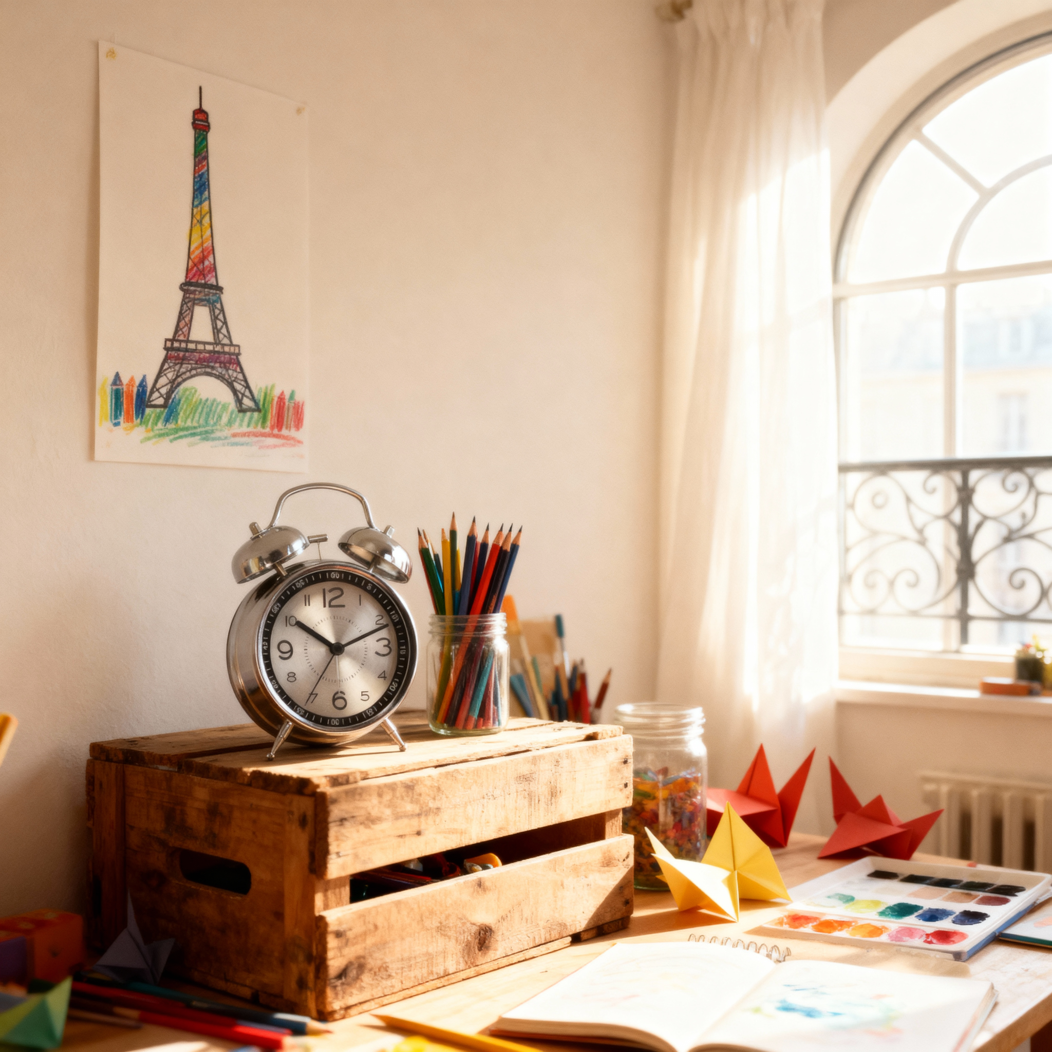 Réveils : Réveil Enfant Silencieux en Métal, Petit Modèle, pour Fille & Garçon dans de Marche Lino