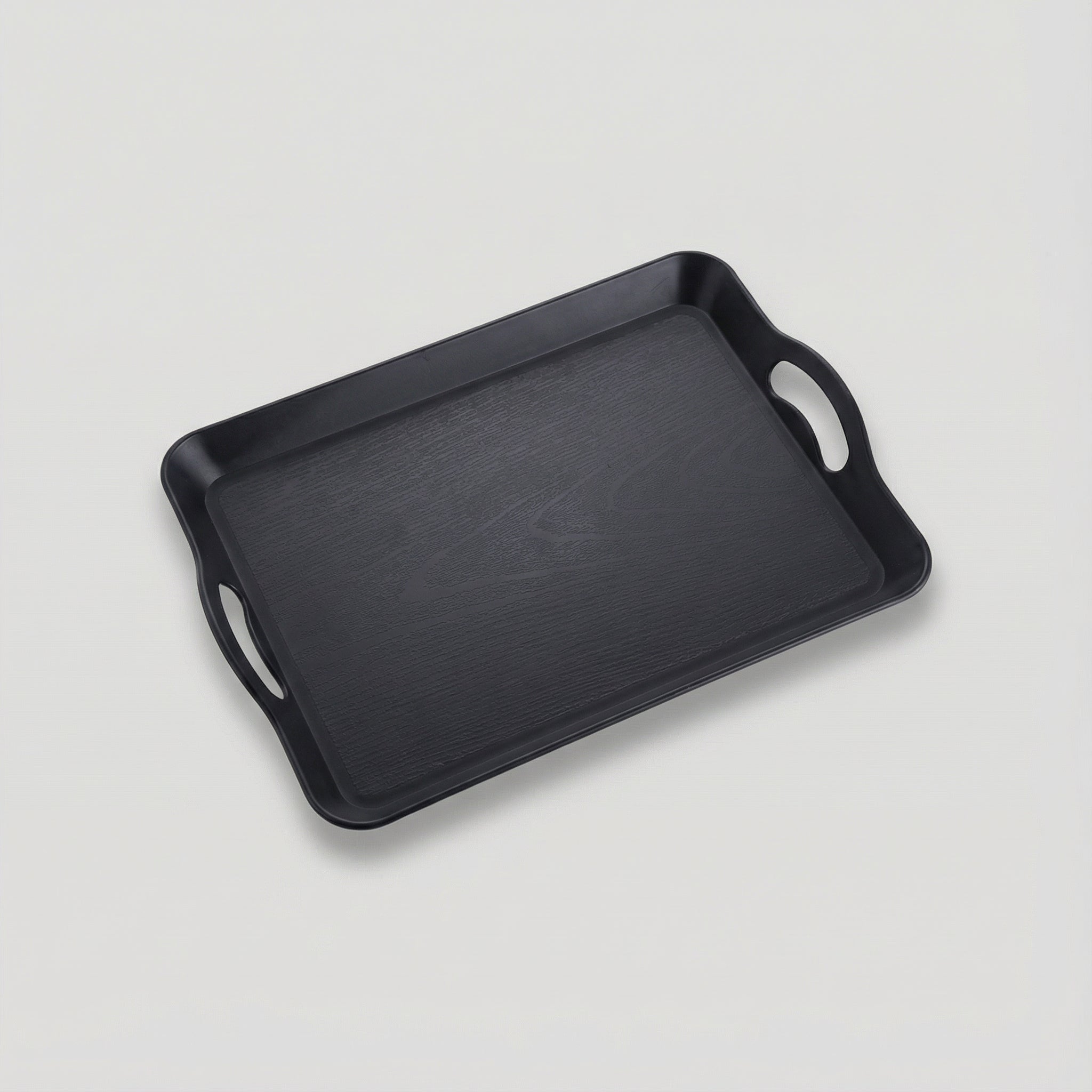 Plateaux de service : Plateau Homme de Service Rectangulaire en Plastique Bois dans Noir-L de Marche Lino