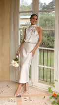 Robe Longue Femme Satinée Élégante pour Soirée, Mariage, Cérémonie - Plusieurs Couleurs