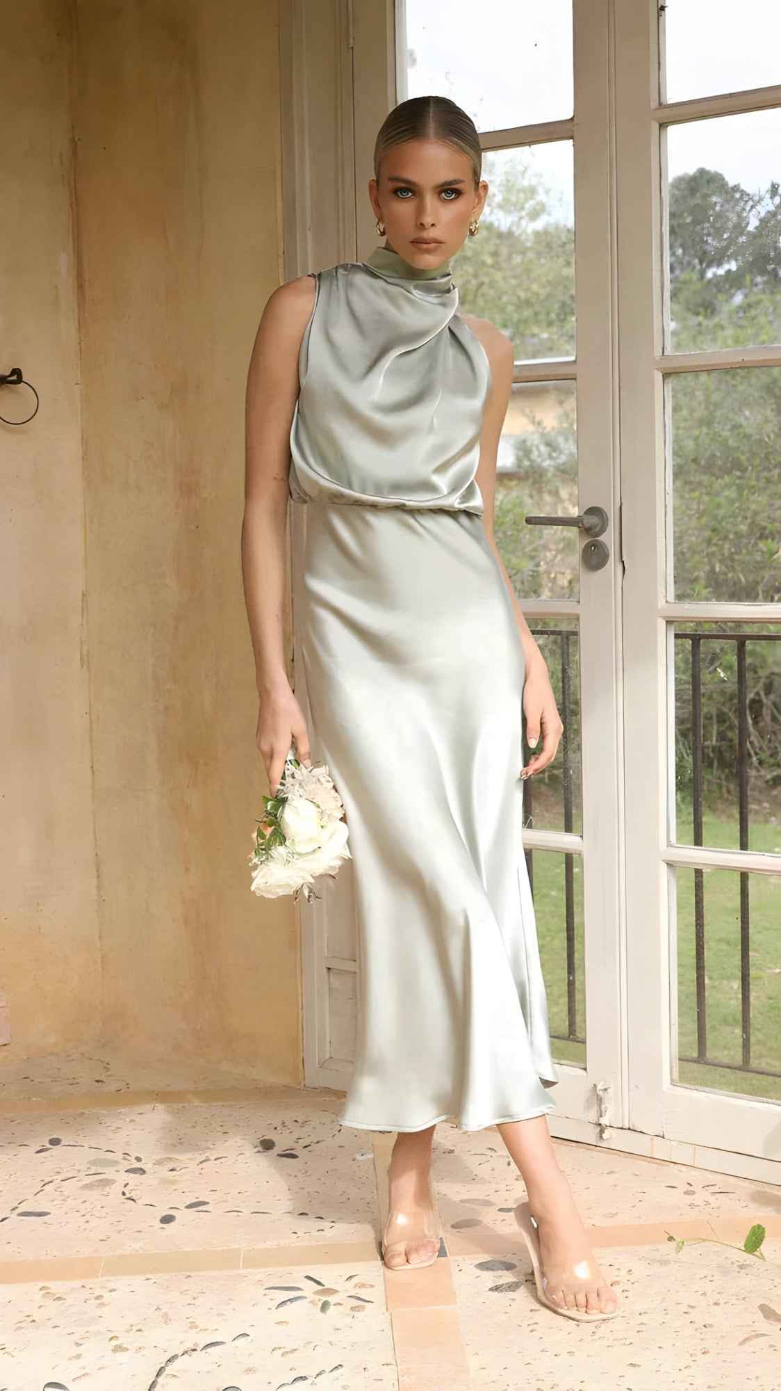 robe-longue-femme-satinee-pour-soiree