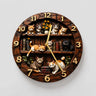 wall clock : Horloge Murale Ronde en Bois Motif Chats Vintage 25 cm Silencieuse dans de Marche Lino