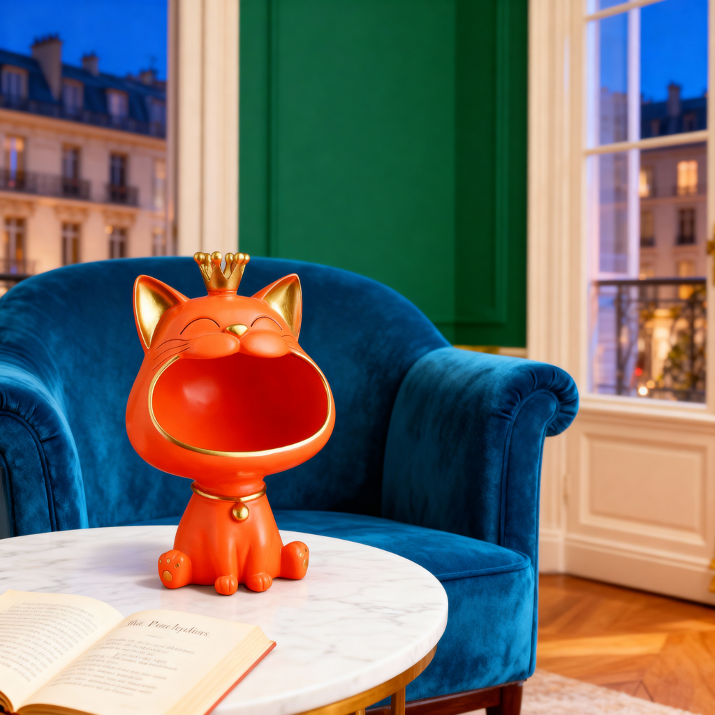 statue-decoration-de-chat-en-resine