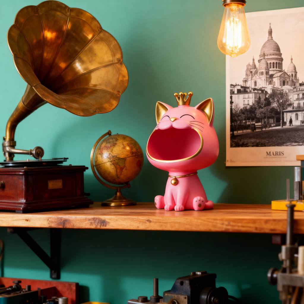 statue-decoration-de-chat-en-resine