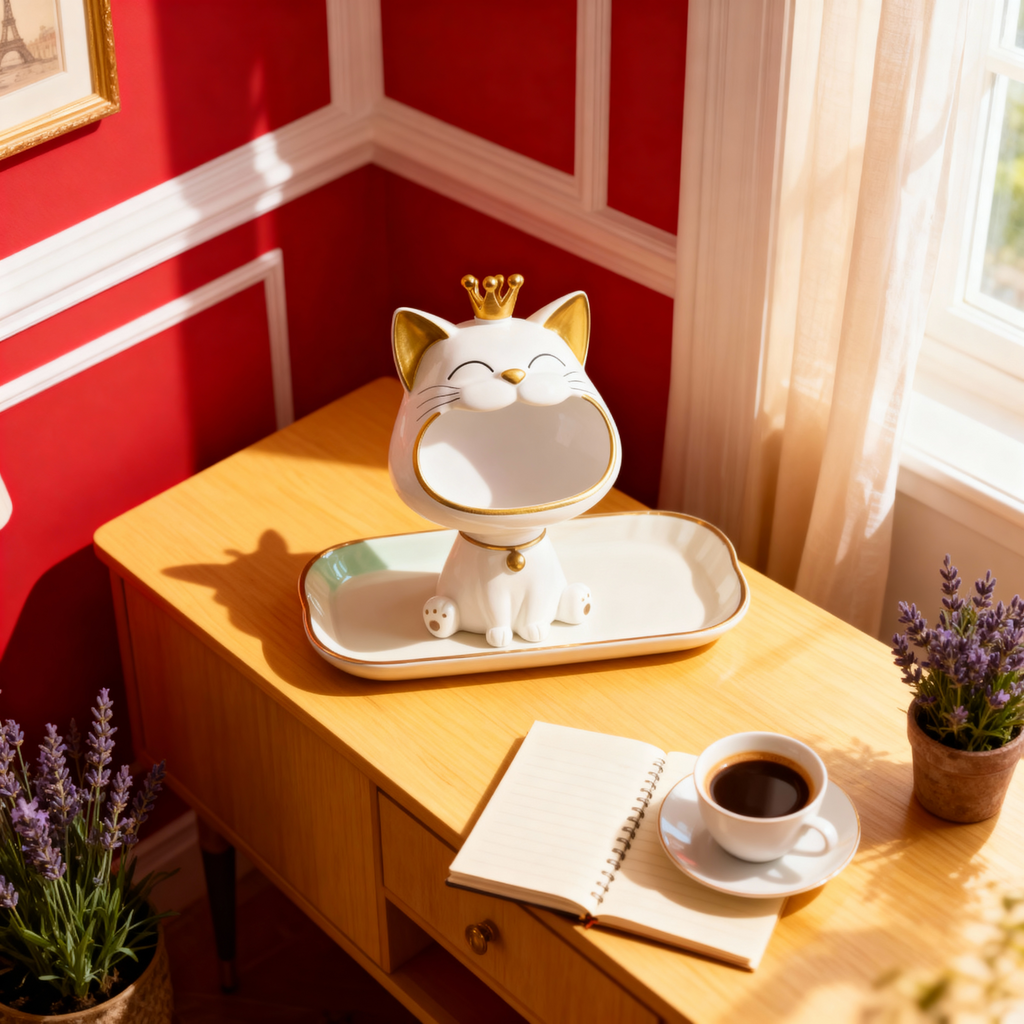 statue-decoration-de-chat-en-resine