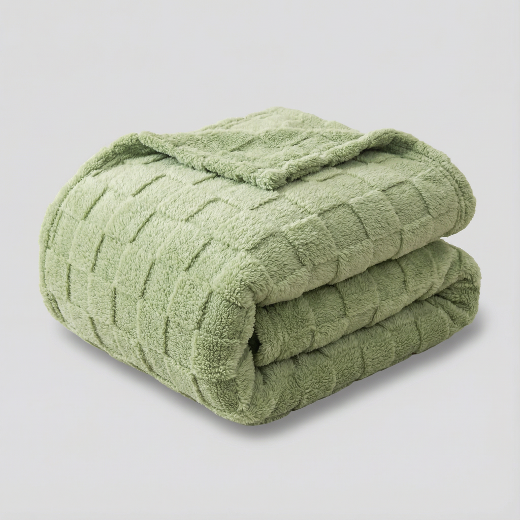 couverture-douce-a-carreaux-pour-lit