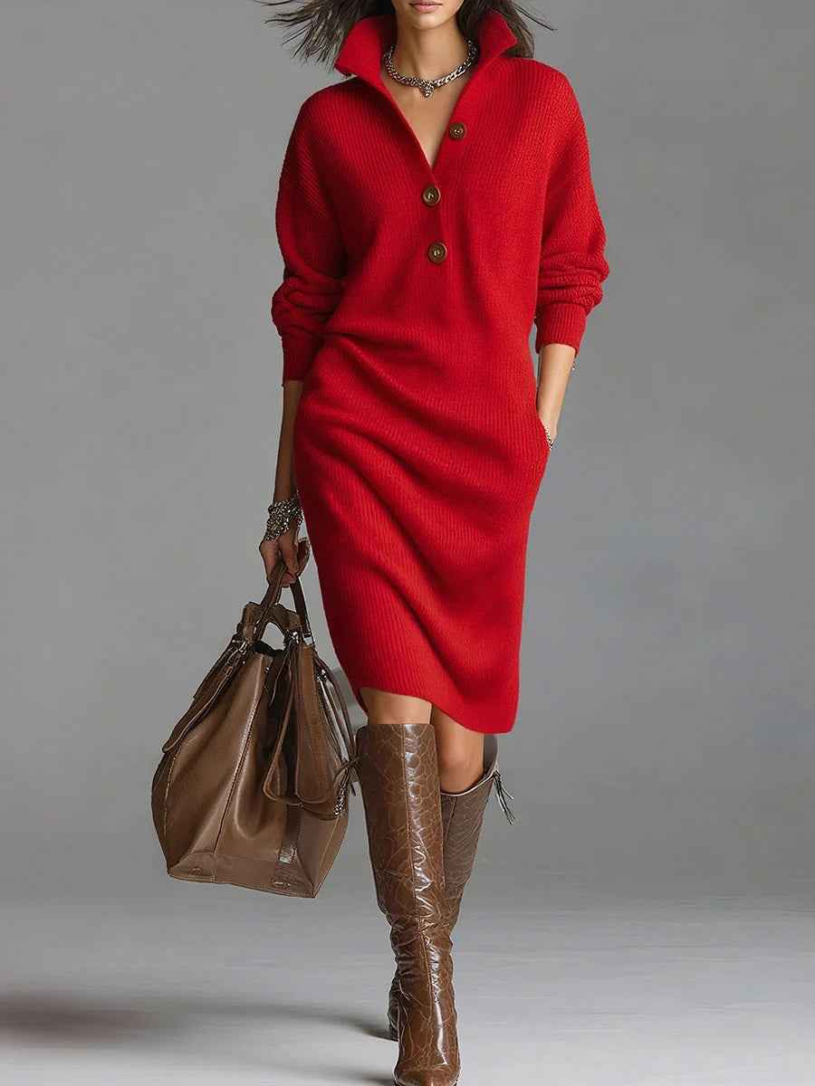 robe-en-maille-ample-unie-chic-et-confortable-a-col-roule-et-manches-longues