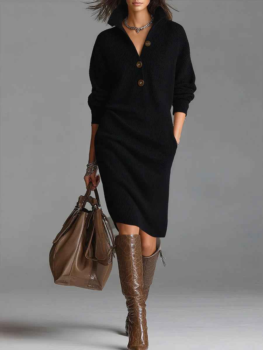robe-en-maille-ample-unie-chic-et-confortable-a-col-roule-et-manches-longues