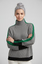 Pull Femme à Rayures Polyester Mode Élégante Style De Bureau