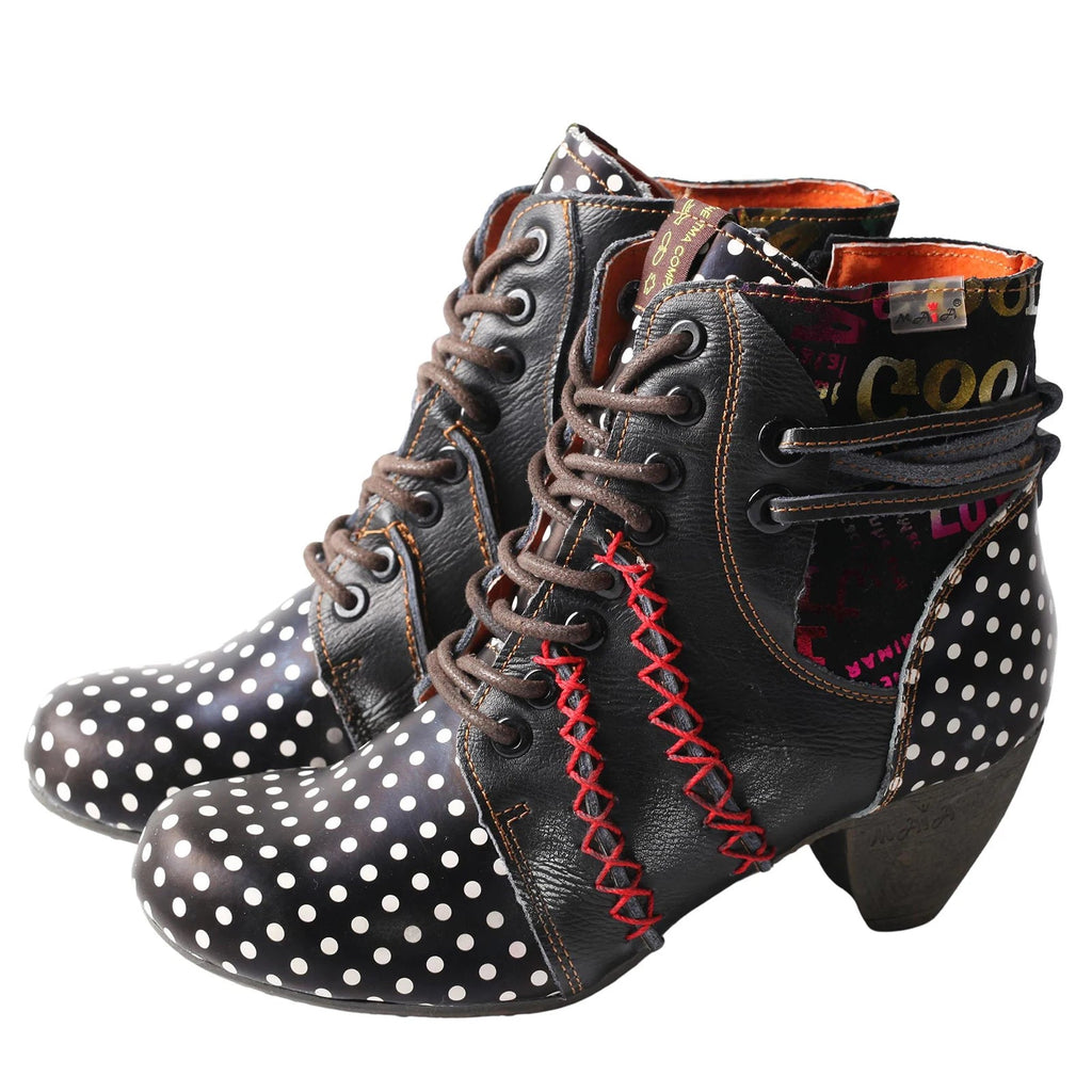 bottes-femme-elegantes-a-pois-multicolores