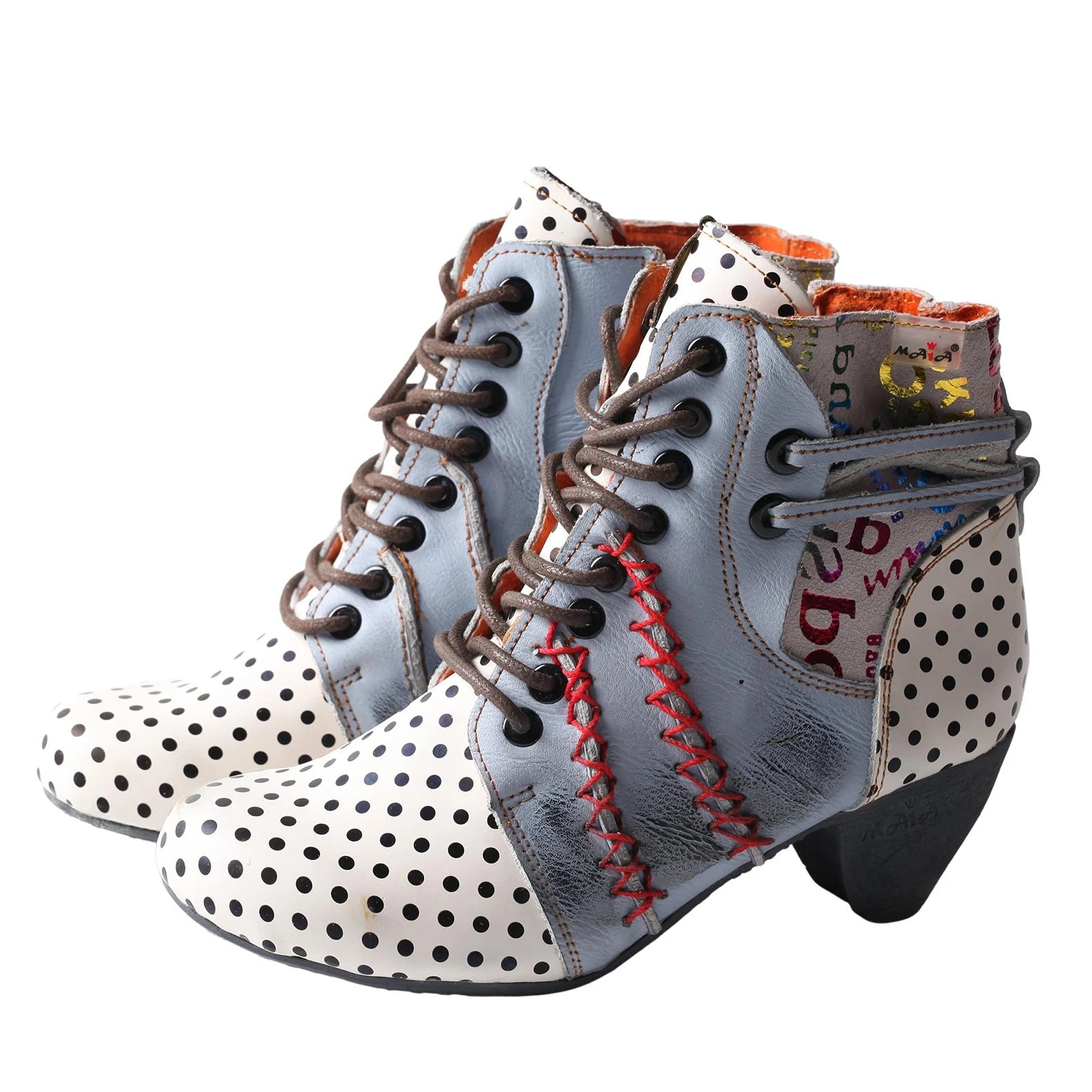 bottes-femme-elegantes-a-pois-multicolores