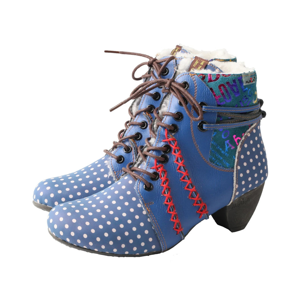 bottes-femme-elegantes-a-pois-multicolores