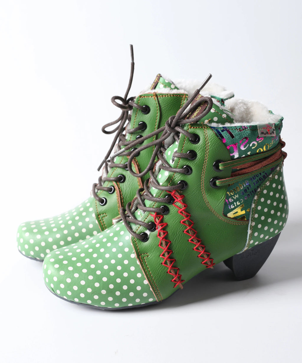 bottes-femme-elegantes-a-pois-multicolores