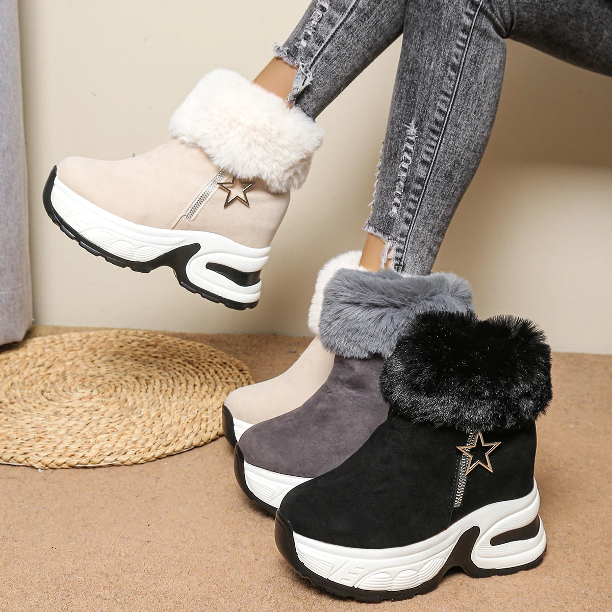 bottes-hiver-femme-confortables-avec-doublure-douce