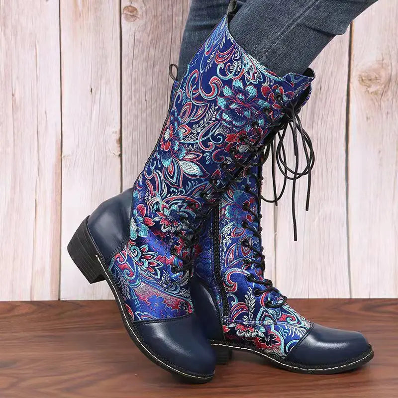 bottes-hiver-femme-retro-noires-brodees