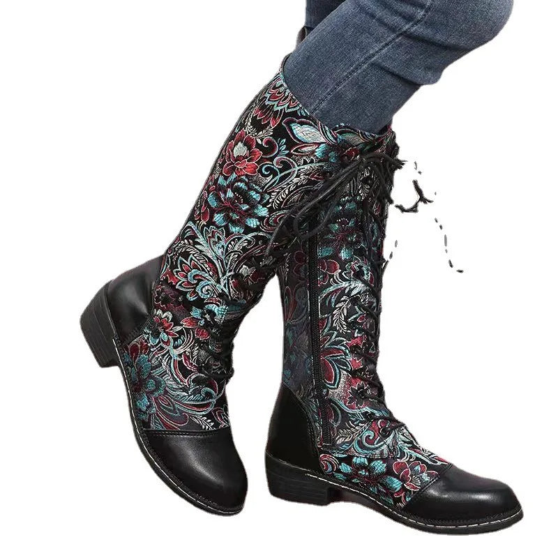 bottes-hiver-femme-retro-noires-brodees