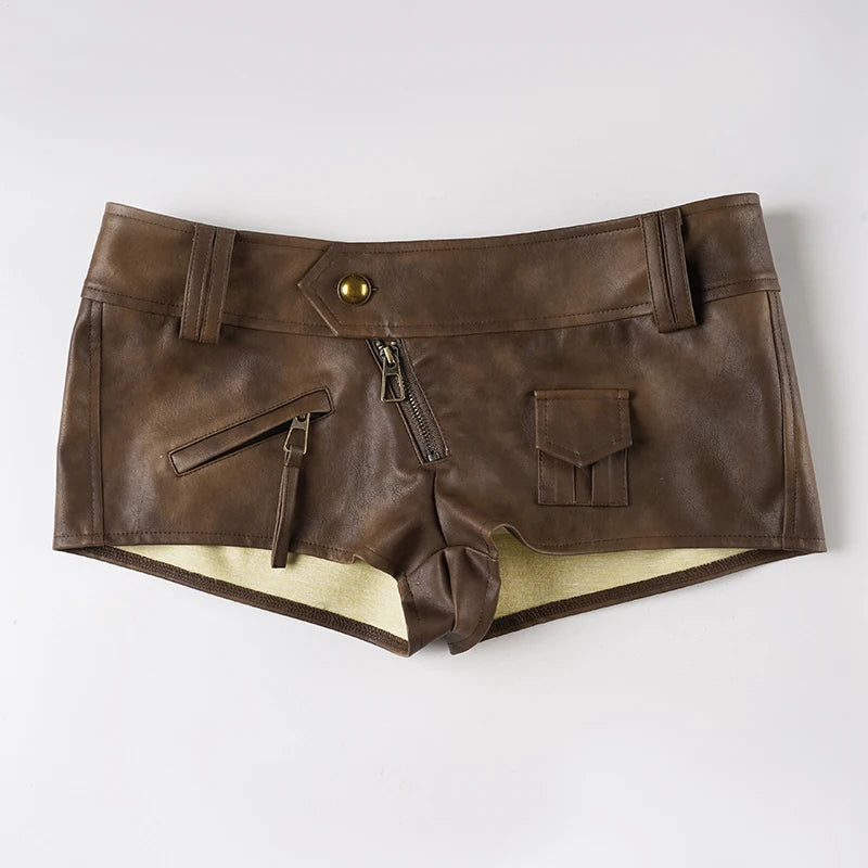 short-cuir-femme-slim-vintage-noir