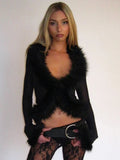Cardigan Femme Transparent à Manches Longues