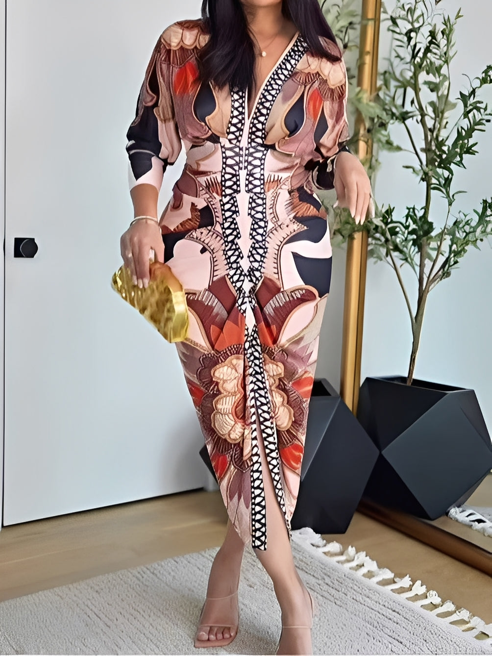 robe-longue-femme-elegante-a-manches-longues