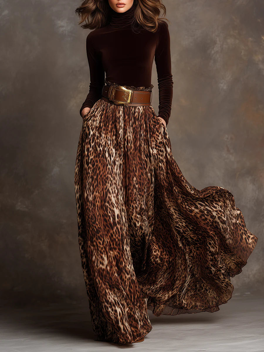 ensemble-femme-col-roule-et-jupe-leopard