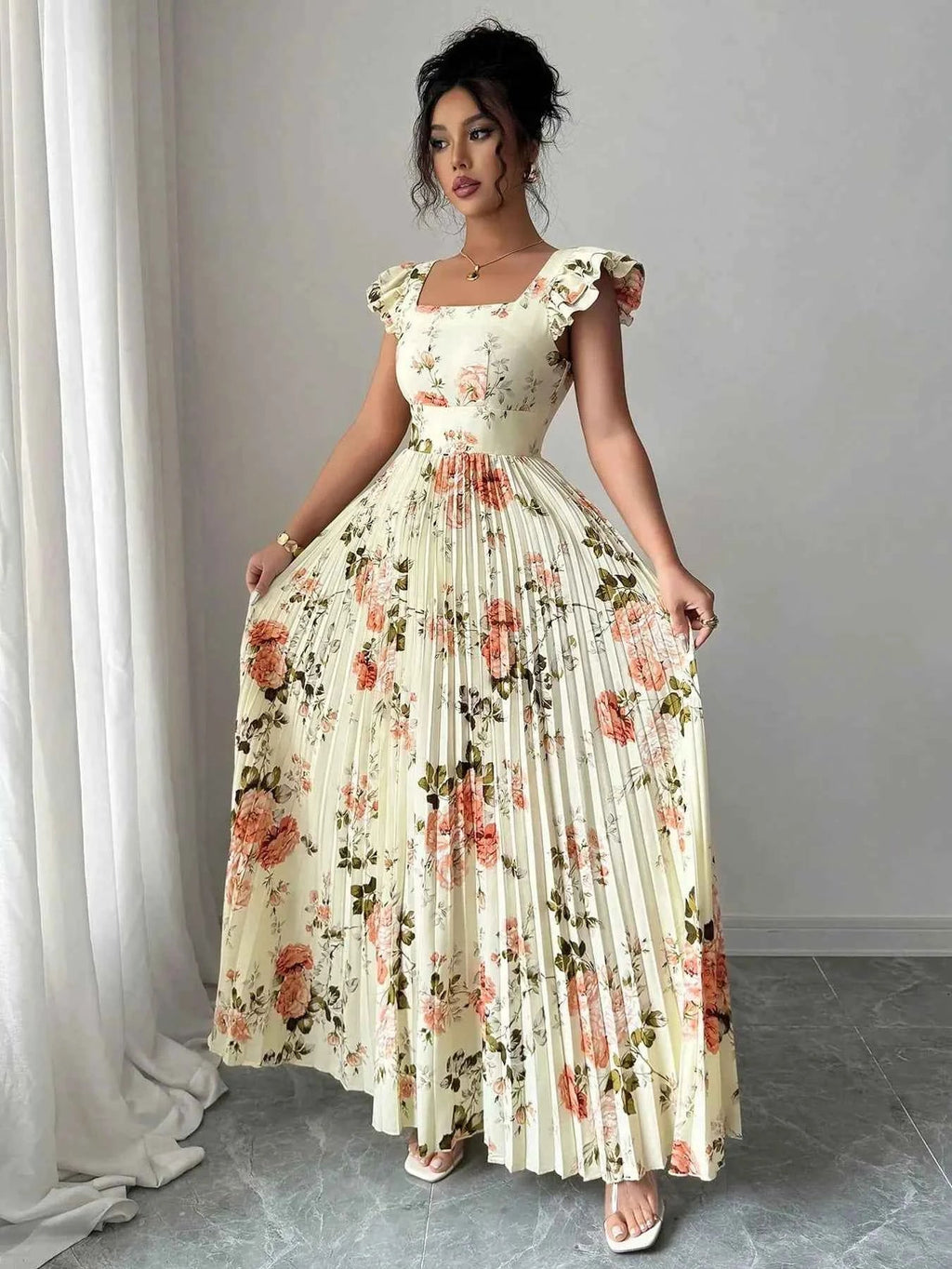 robe-femme-imprimee-elegante-caraco