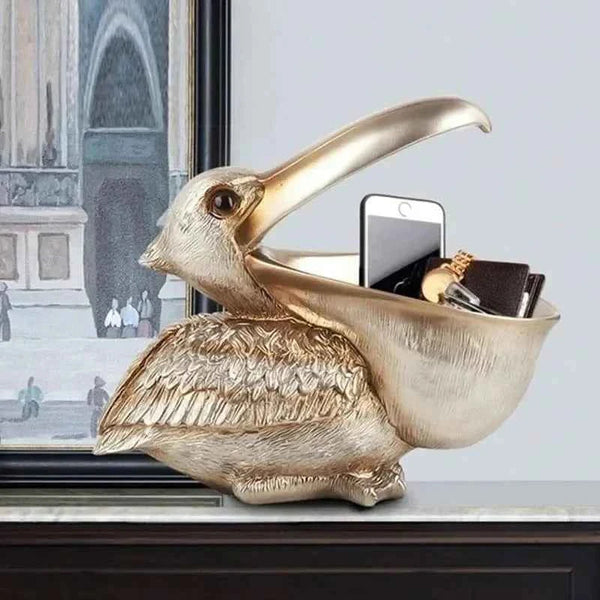 Storage Box : Décoration Pélican en Résine | Bol de Rangement Décoratif dans de Marche Lino