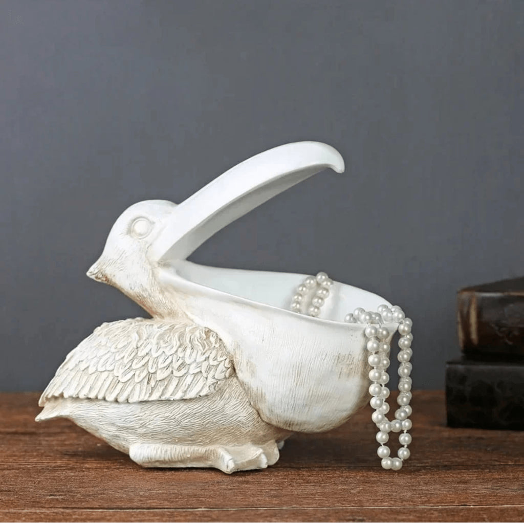 decoration-pelican-en-resine-bol-de-rangement-decoratif