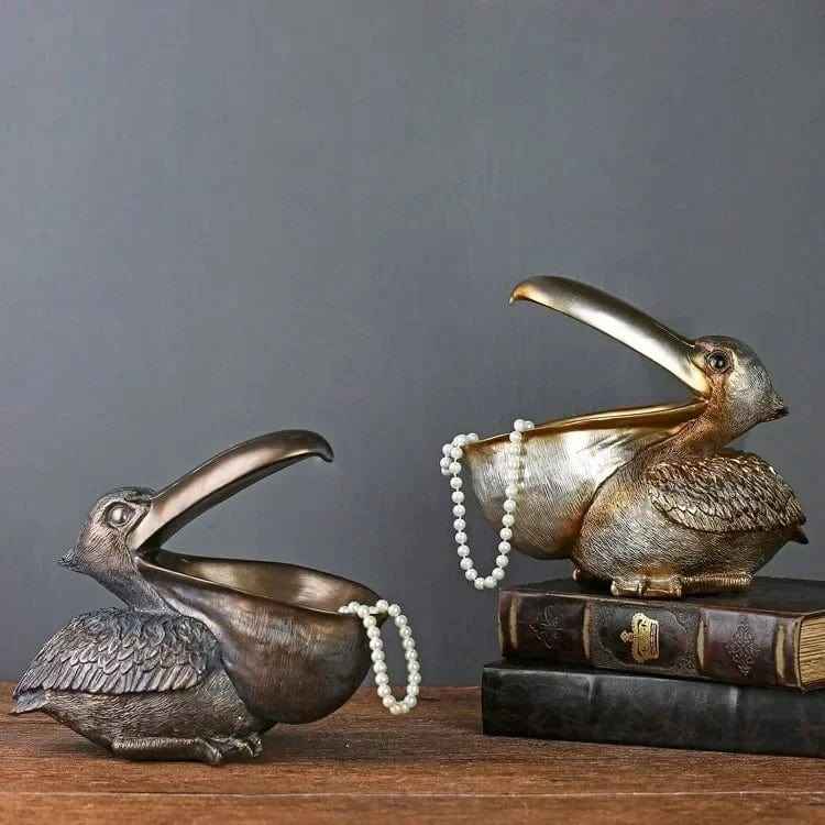 decoration-pelican-en-resine-bol-de-rangement-decoratif