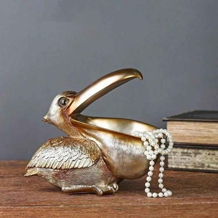 decoration-pelican-en-resine-bol-de-rangement-decoratif