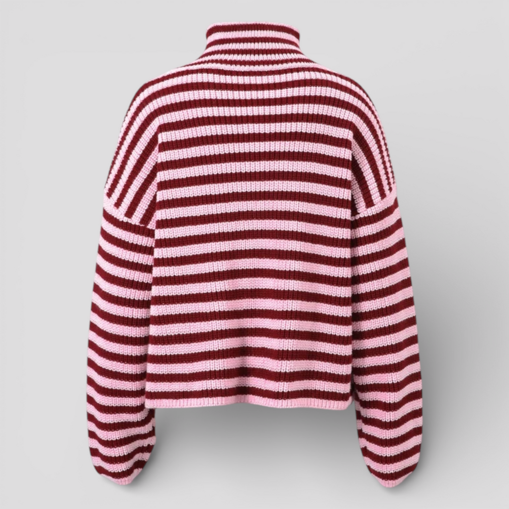 pull-femme-a-rayures-col-roule-chic