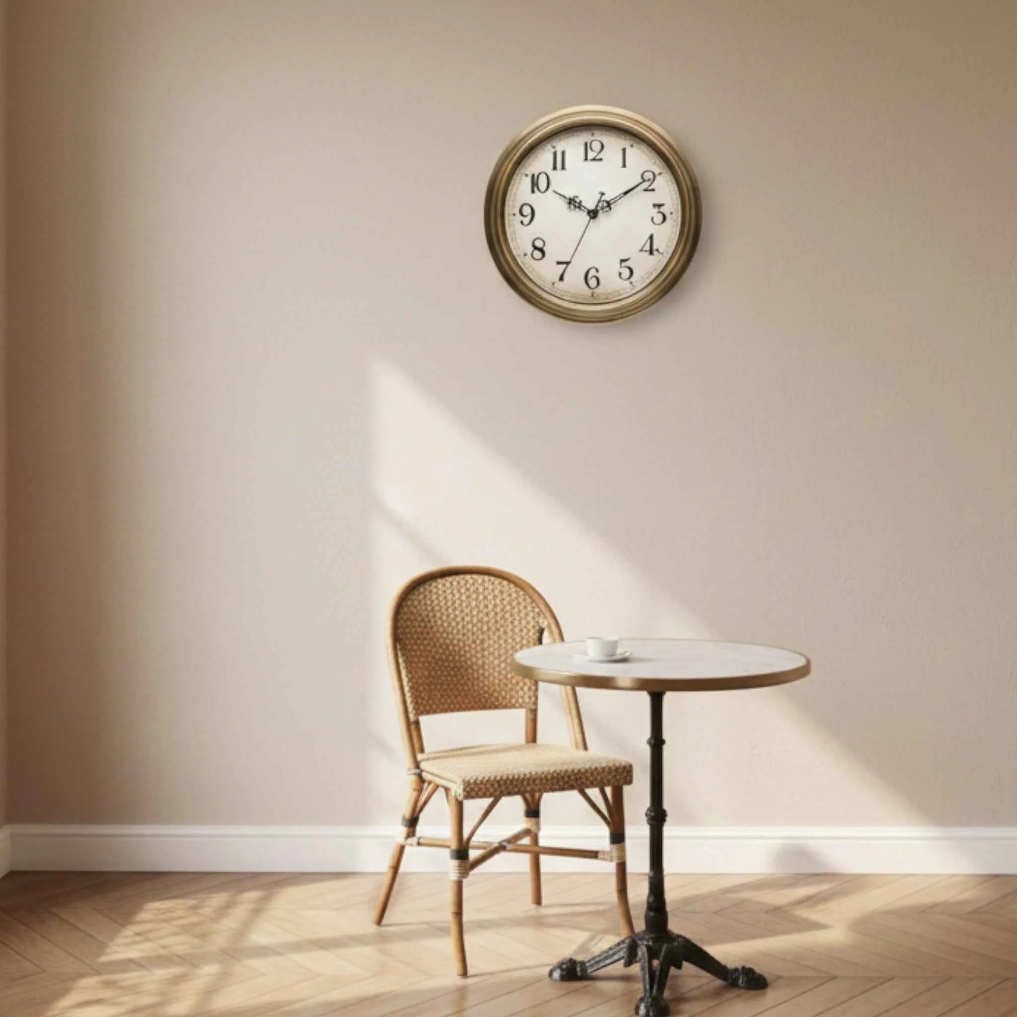 Horloges murales : Horloge Murale Ronde Rétro 30cm - Quartz Silencieux | Décoration Moderne Salon dans de Marche Lino