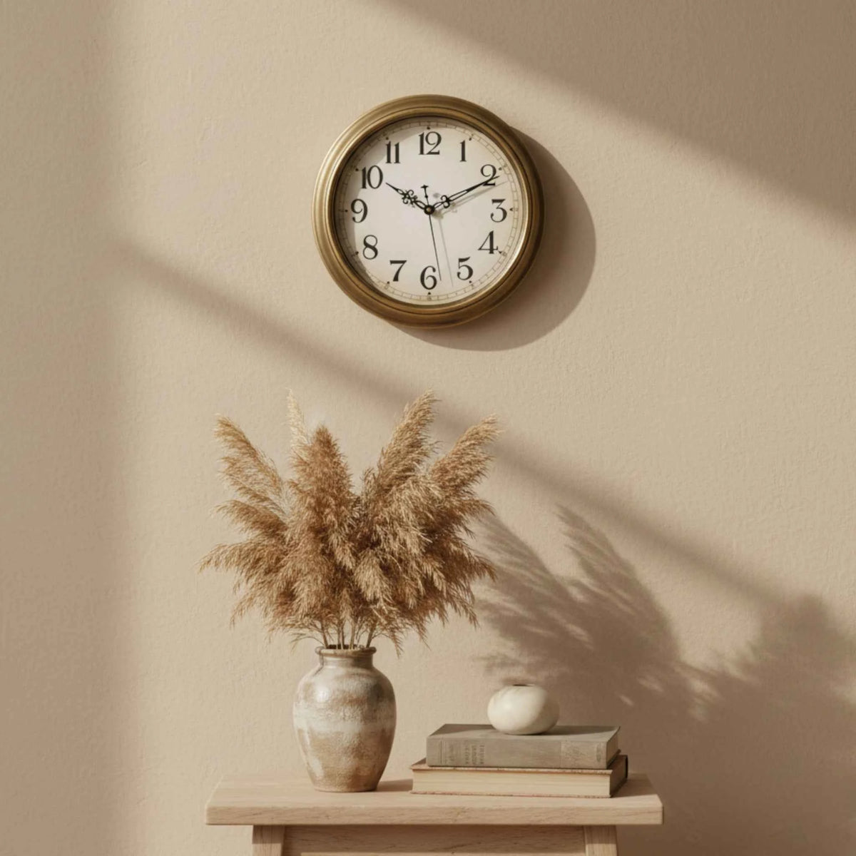 Horloges murales : Horloge Murale Ronde Rétro 30cm - Quartz Silencieux | Décoration Moderne Salon dans de Marche Lino