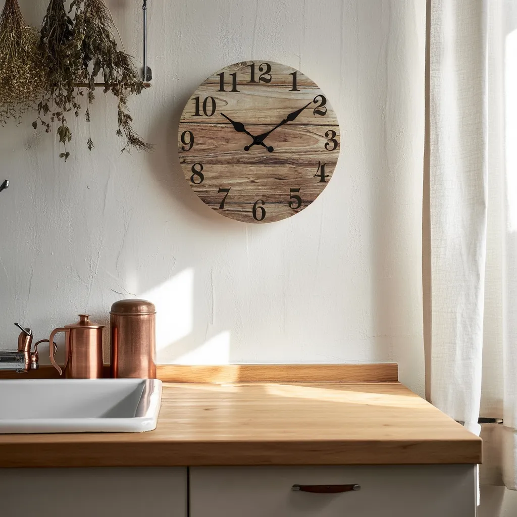 Horloge Murale Vintage en Bois