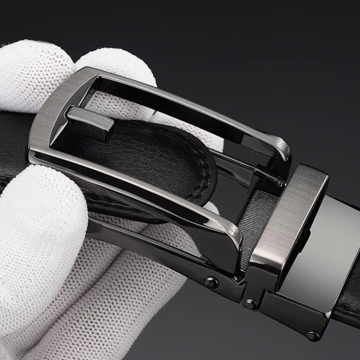 Cintura Uomo PremierBelt – Pelle Nera Senza Buchi Regolabile