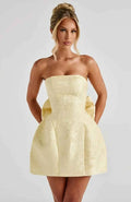 Robe Courte Femme Jacquard – Bustier Dos Nu Style Soirée Chic