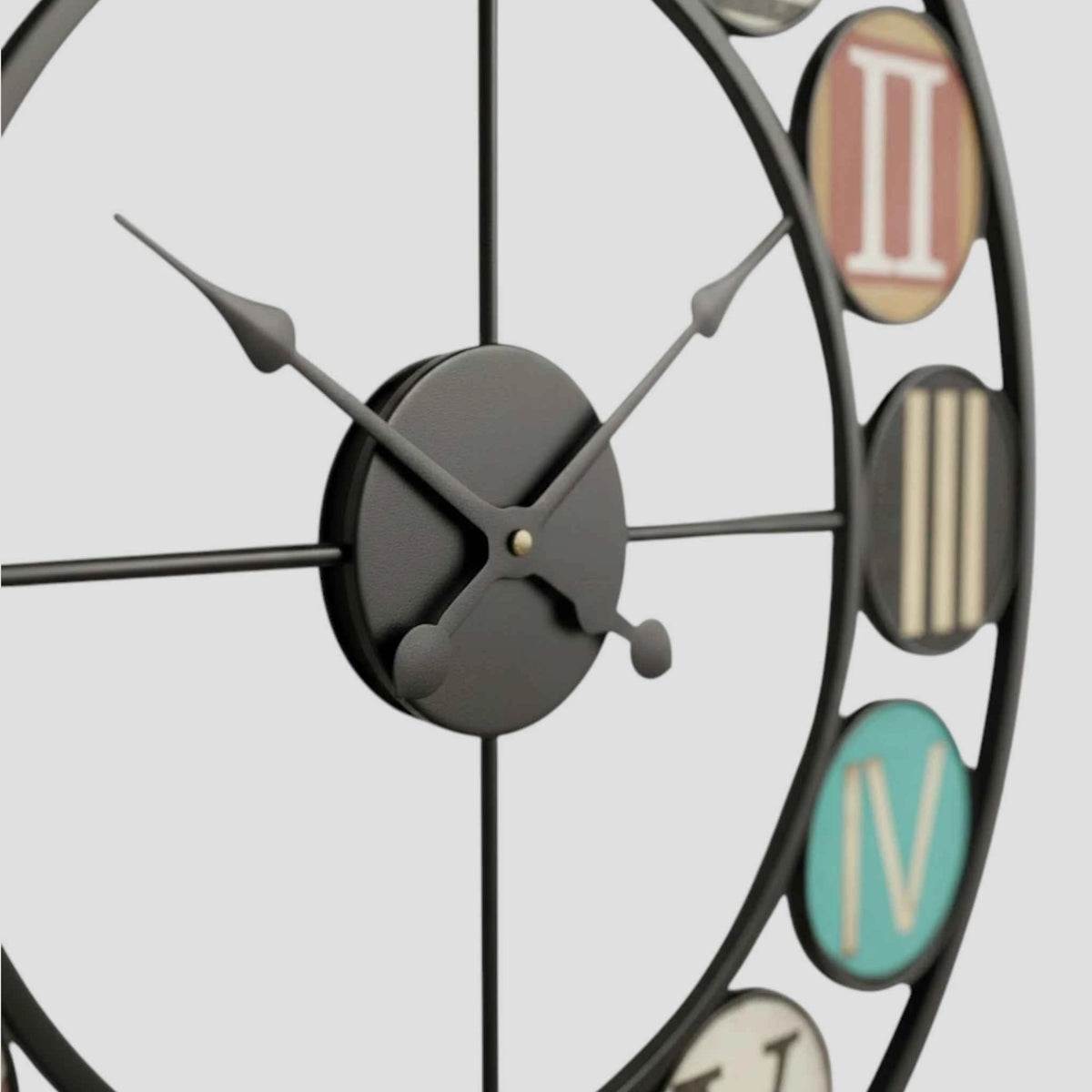 Horloges murales : Horloge Murale Rétro Européenne en Fer Verre dans de Marche Lino
