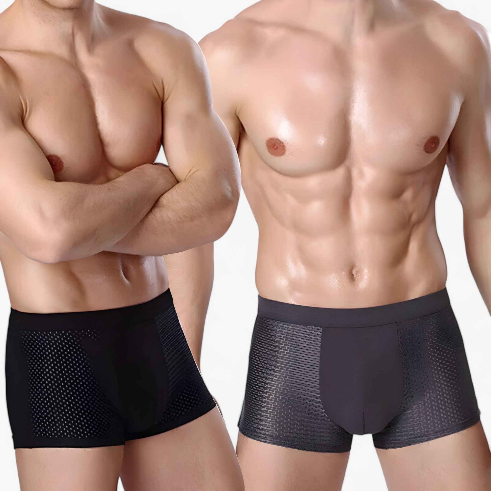 Boxers Bambou pour Hommes (lot de 10) Noir/Gris - Respirant, Confortable & Hypoallergénique