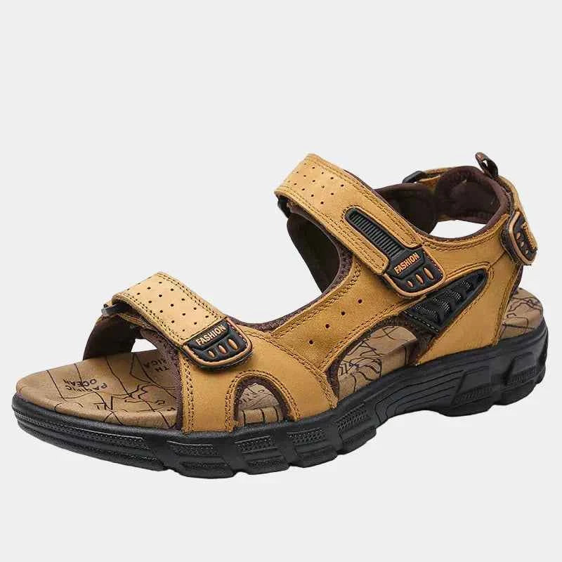 sandale : Sandales pour hommes avec brides réglables dans Marron clair de Marche Lino