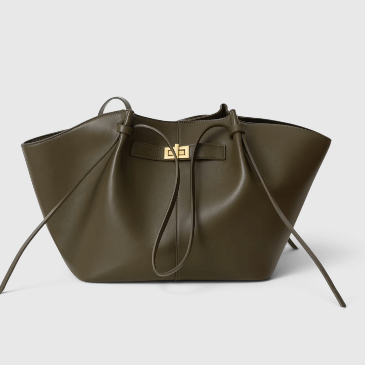 Tote Bag : Sac Cabas de Luxe – Sac à Main en Cuir Végan pour le Travail & le Quotidien dans Vert Foncé de Marche Lino