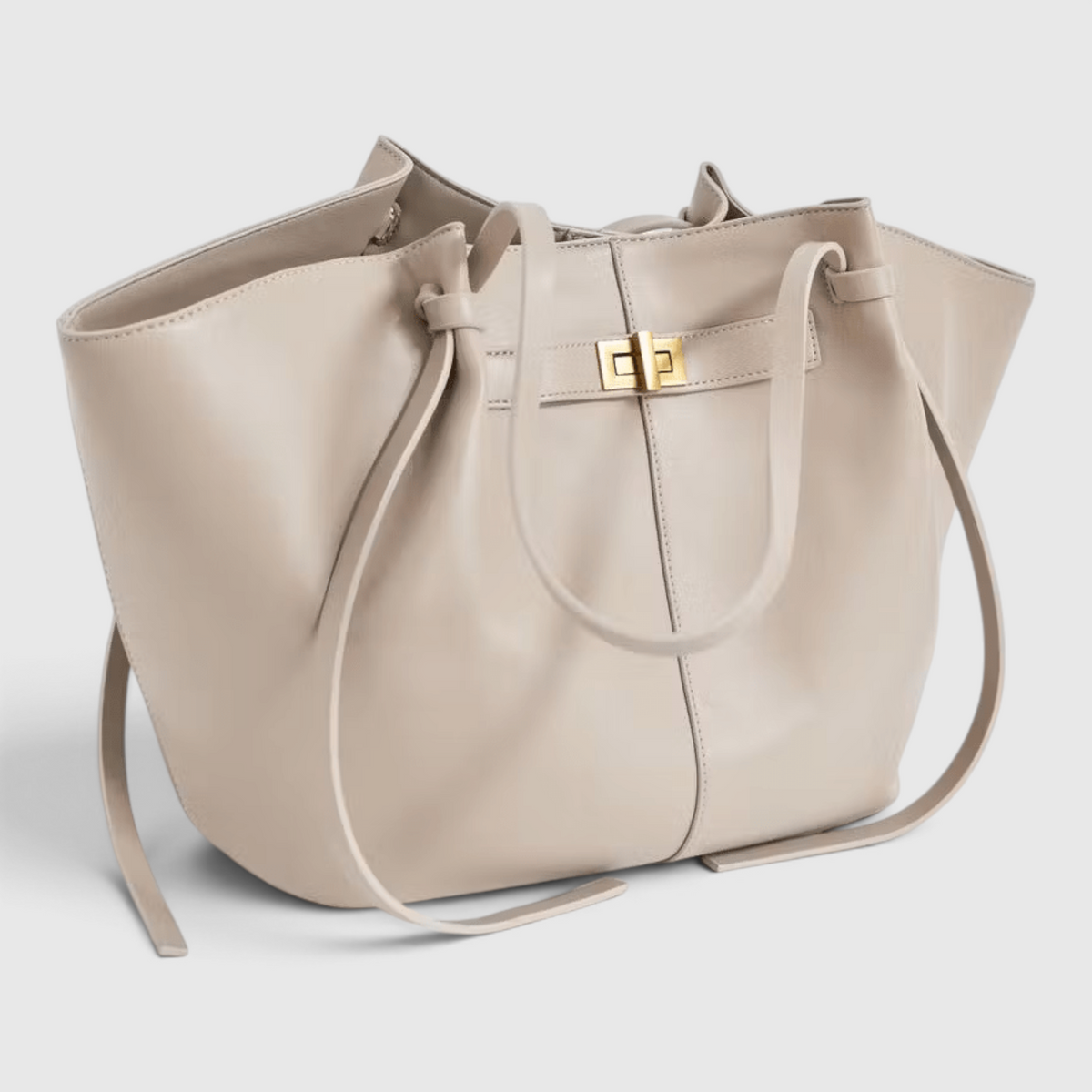 Tote Bag : Sac Cabas de Luxe – Sac à Main en Cuir Végan pour le Travail & le Quotidien dans Crème de Marche Lino