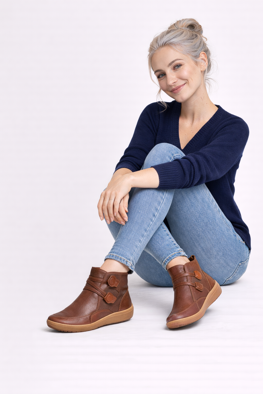 Bottes décontractées pour femmes : Bottes Noires Femme Décontractées Cuir Bottines Pour Femmes dans de Marche Lino