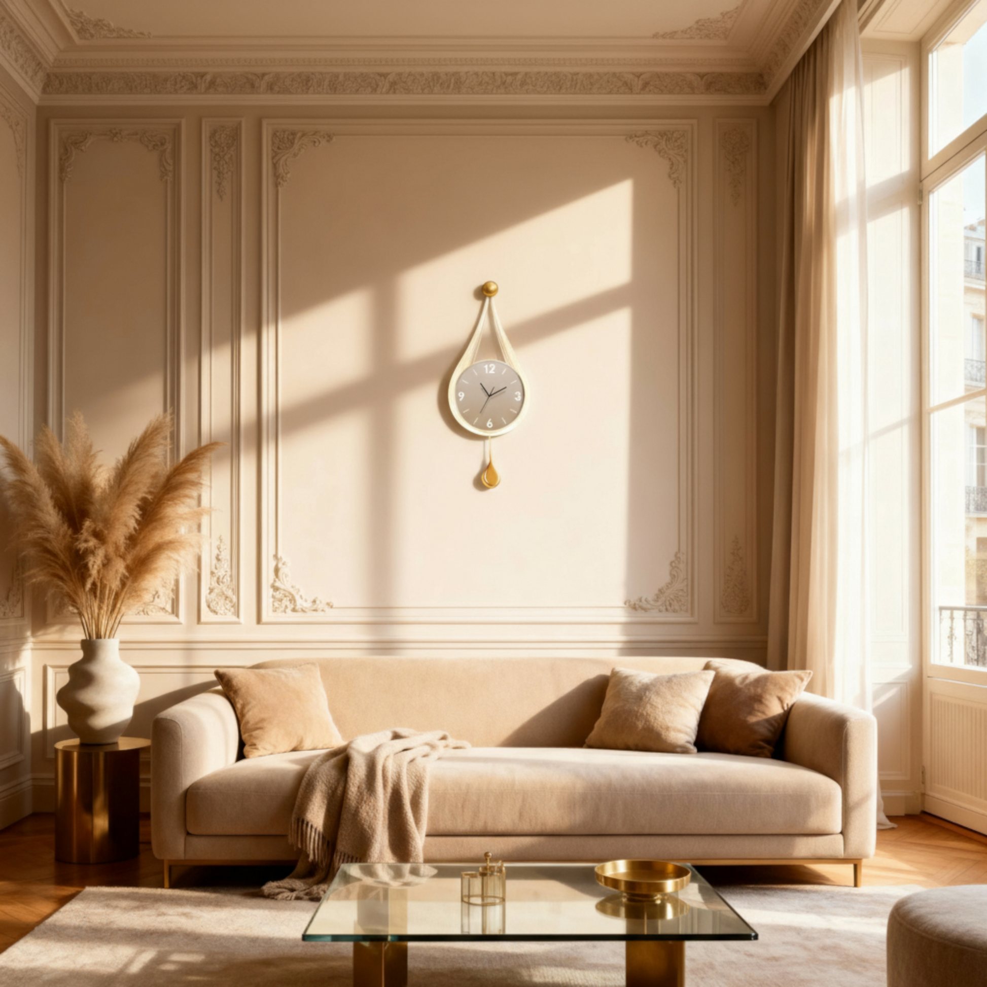 Horloge Murale Design Moderne pour Salon Verre