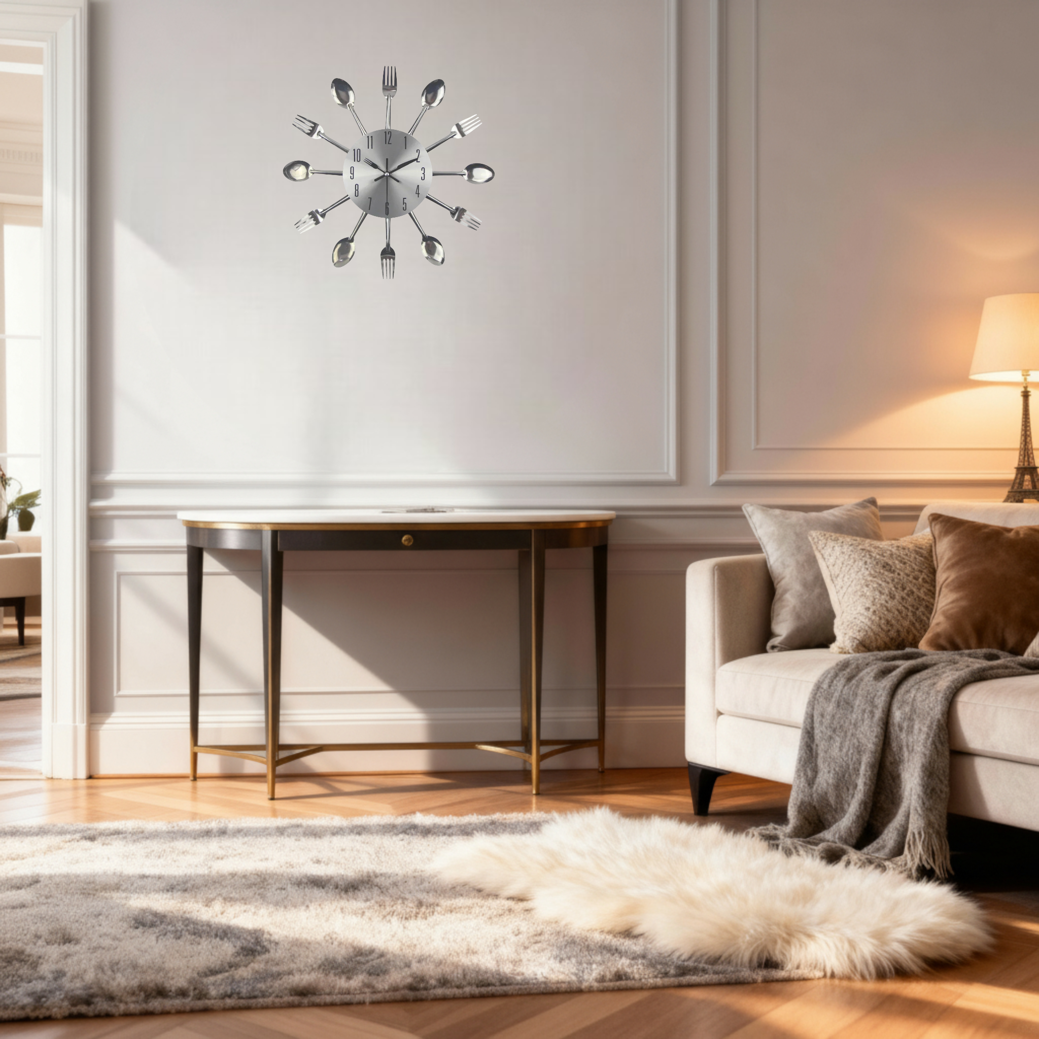 Horloges murales : Horloge Murale Métallique au Design Minimaliste - 12 Pouces dans de Marche Lino