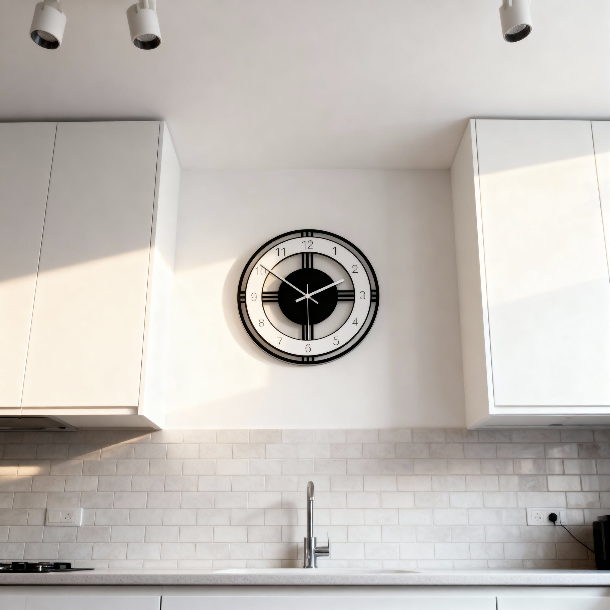 Horloge Murale Vintage Acrylique – Design Noir et Blanc