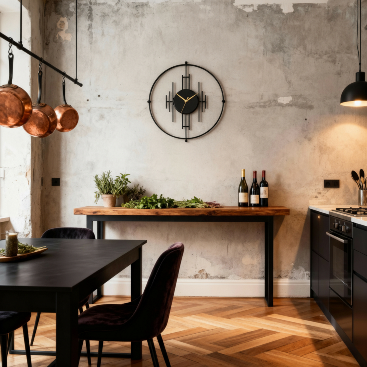 Horloges murales : Horloge Murale en Métal au Design Moderne. dans de Marche Lino
