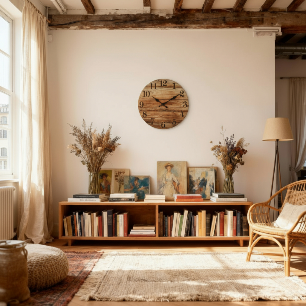 Horloge Murale Vintage en Bois