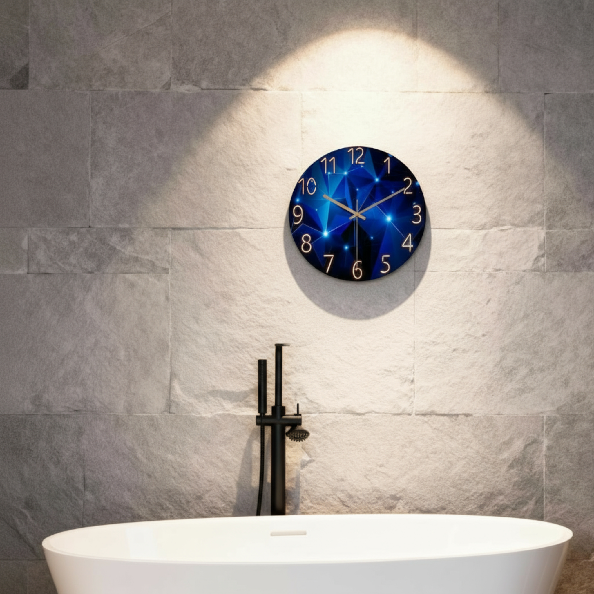 Horloges murales : Horloge Murale Moderne Silencieuse Verre Trempé Design Bleu 30 Cm dans de Marche Lino