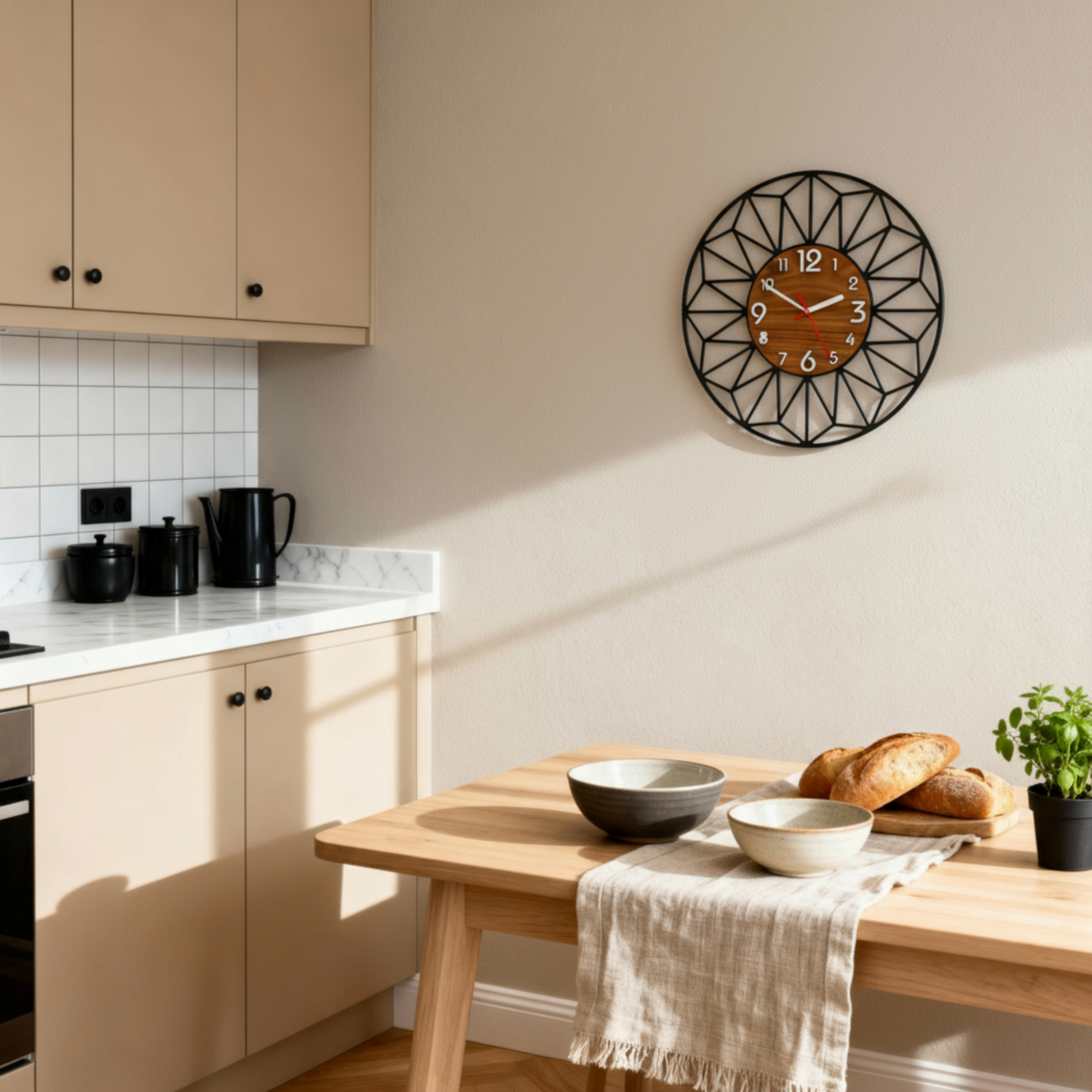 Horloge Murale en Bois au Design