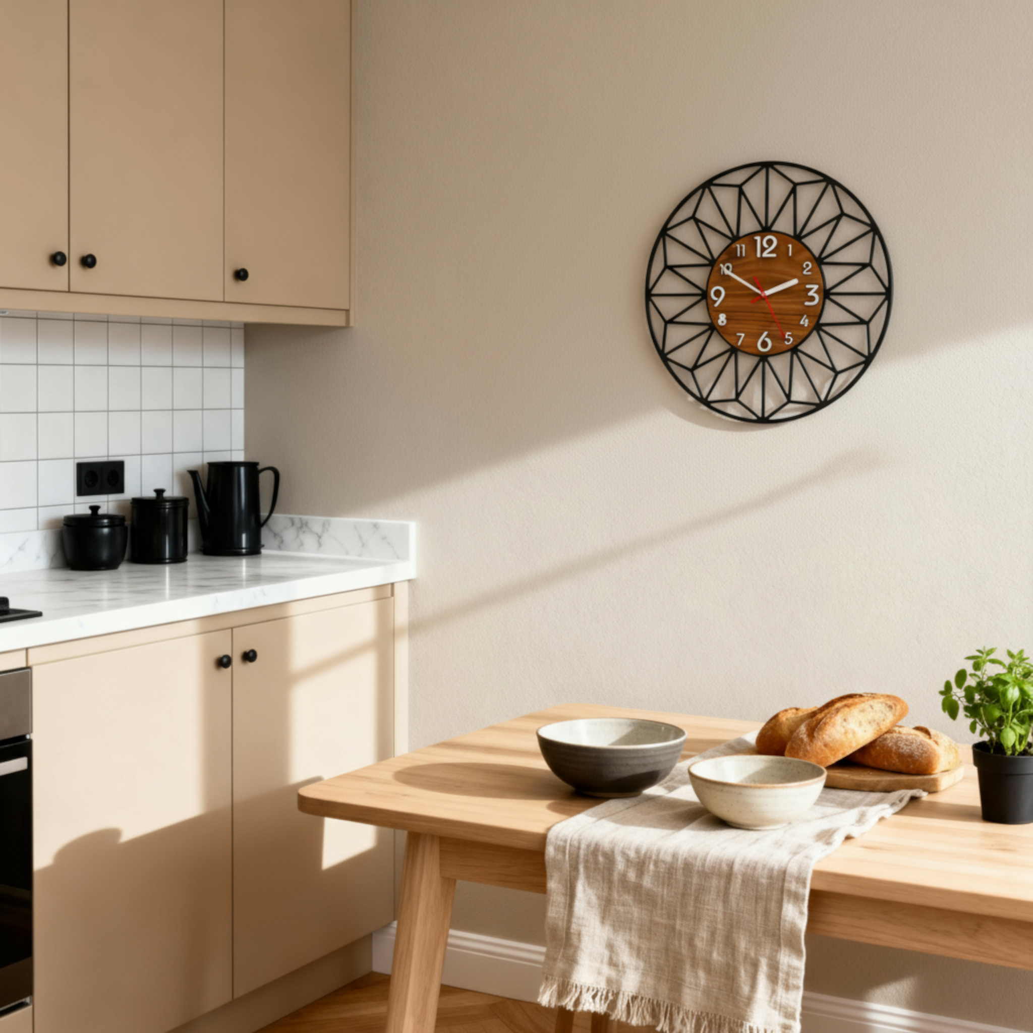 Horloges murales : Horloge Murale en Bois au Design Accessoires De Maison dans de Marche Lino