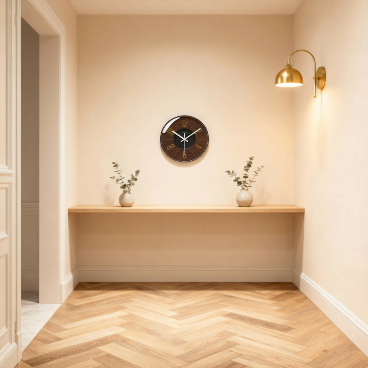 Horloges murales : Horloge Murale Vintage au Design Verre Accessoires De Maison dans de Marche Lino