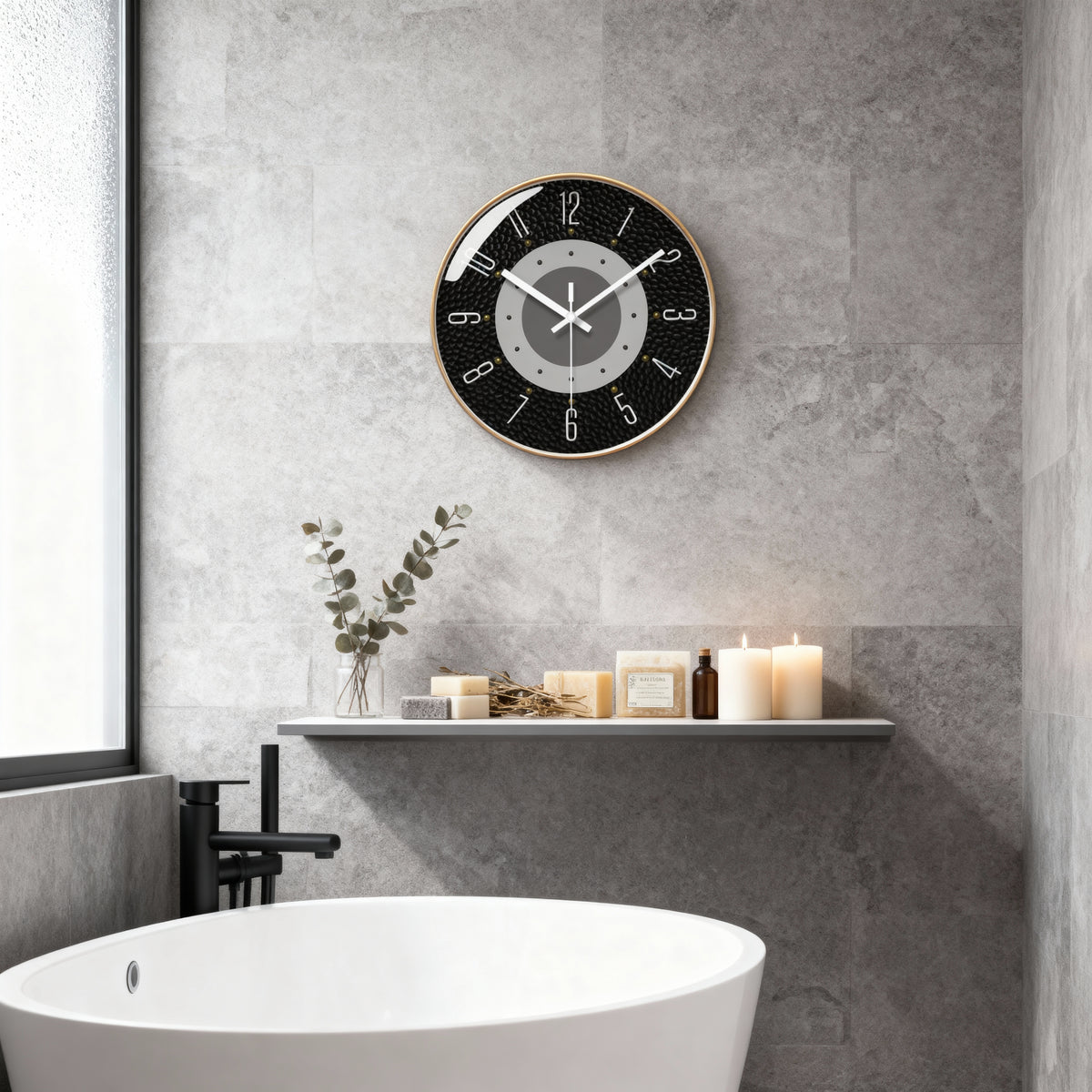 Horloges murales : Horloge Murale Design Moderne en Peau de Vache dans de Marche Lino